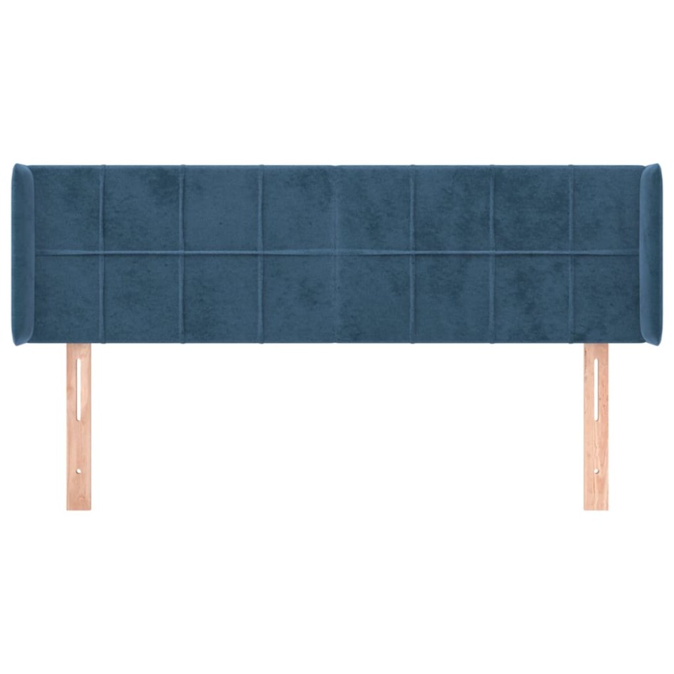 Cabecero de terciopelo azul oscuro 147x16x78/88