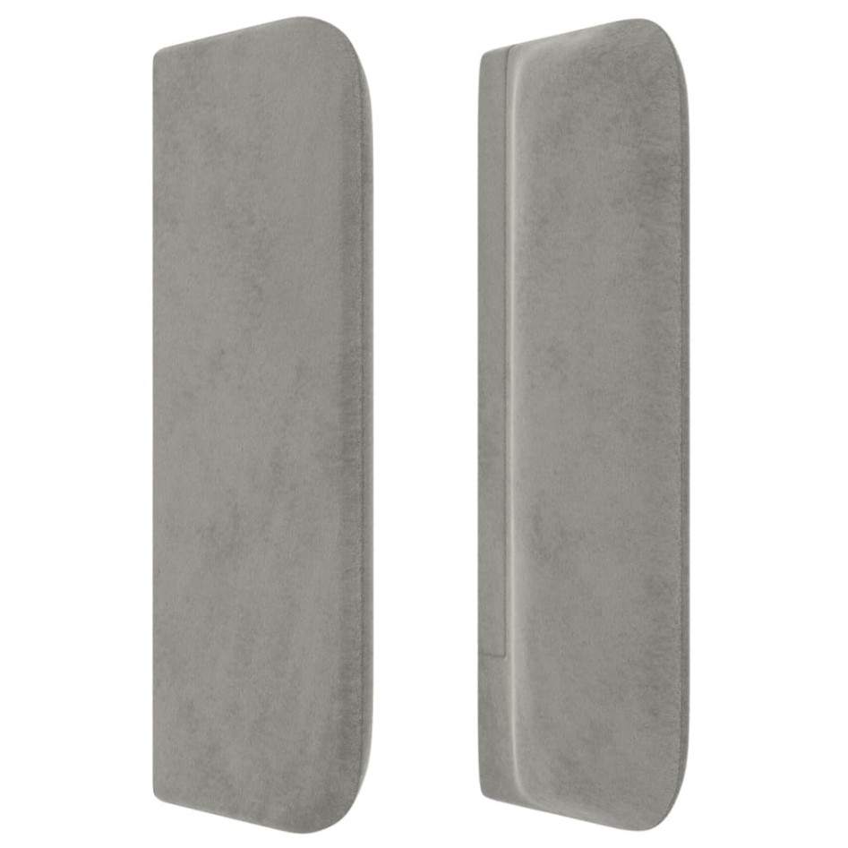 Cabecero de terciopelo gris claro 203x16x78/88