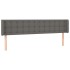 Cabecero de cuero sintético gris 183x16x78/88