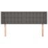 Cabecero de cuero sintético gris 147x16x78/88