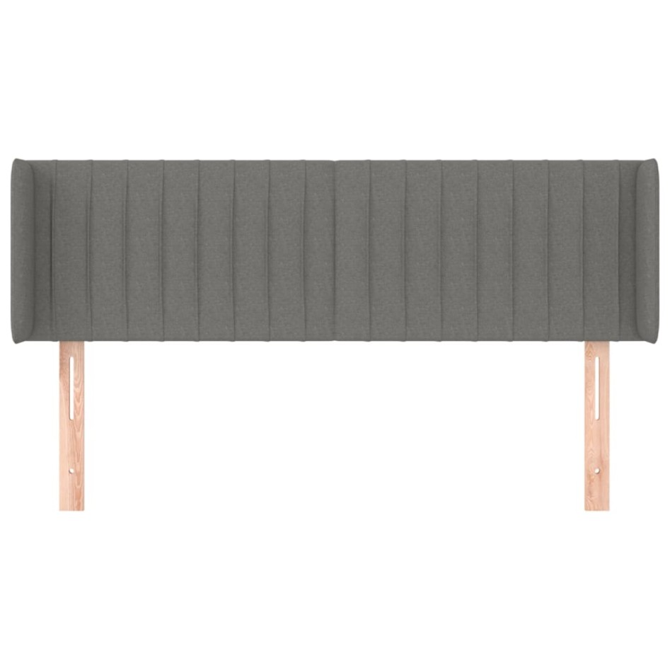 Cabecero de tela gris oscuro 147x16x78/88