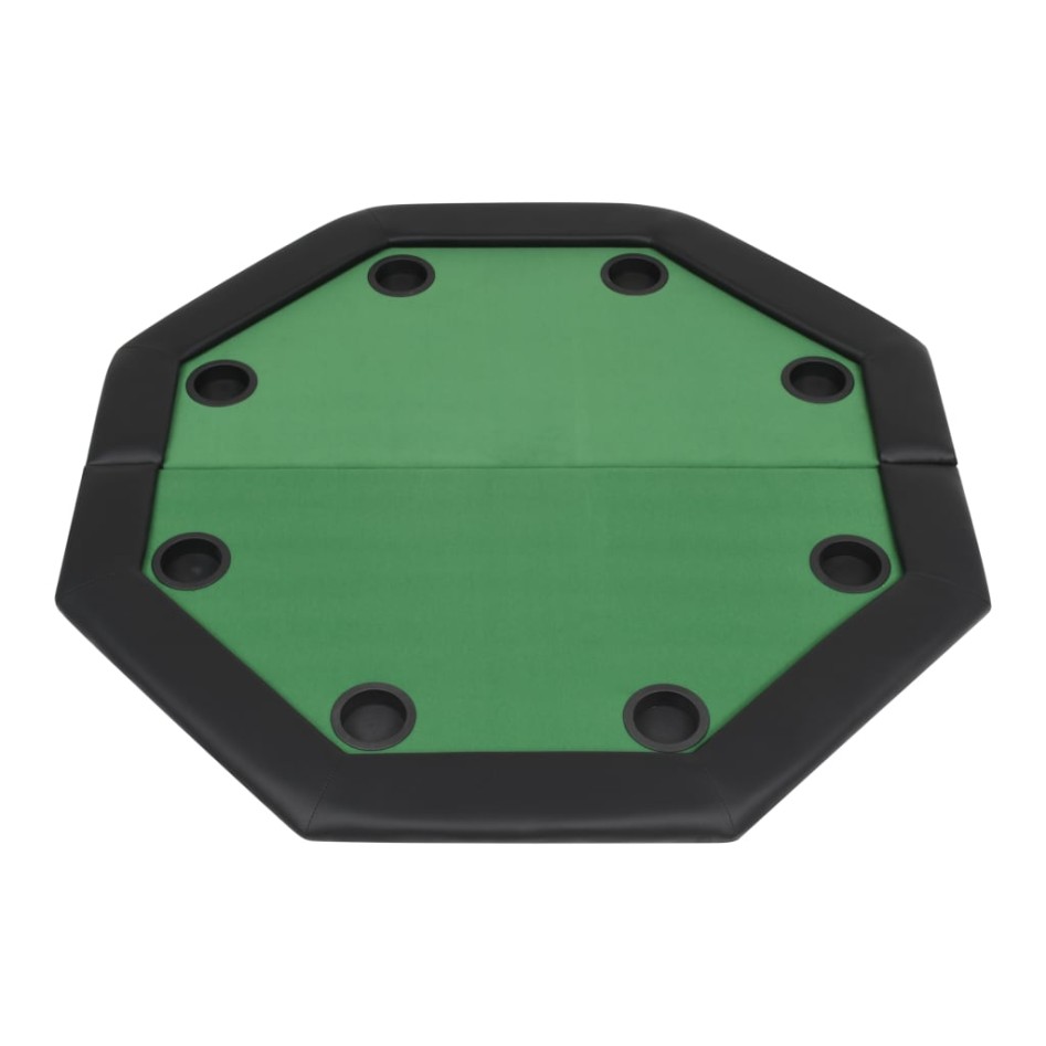 Tablero de póker plegable en 2 octogonal verde 8