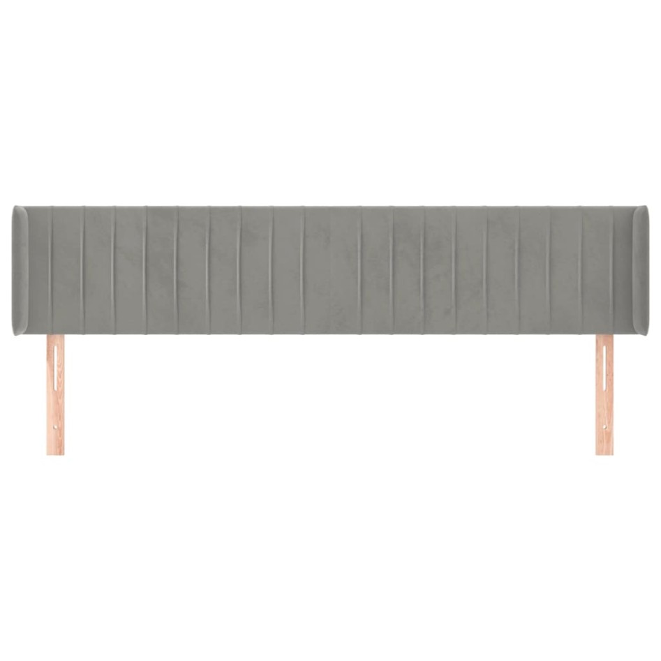 Cabecero de terciopelo gris claro 203x16x78/88