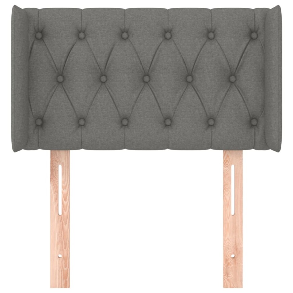Cabecero de tela gris oscuro 83x16x78/88