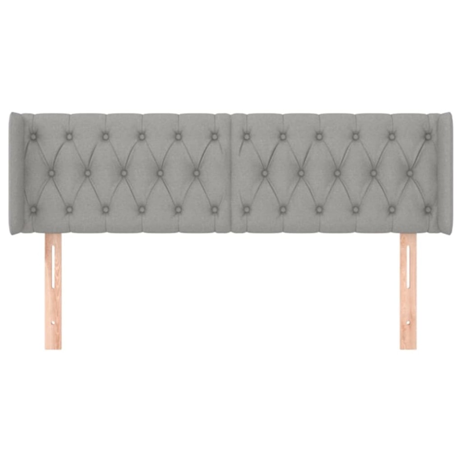 Cabecero de tela gris claro 147x16x78/88