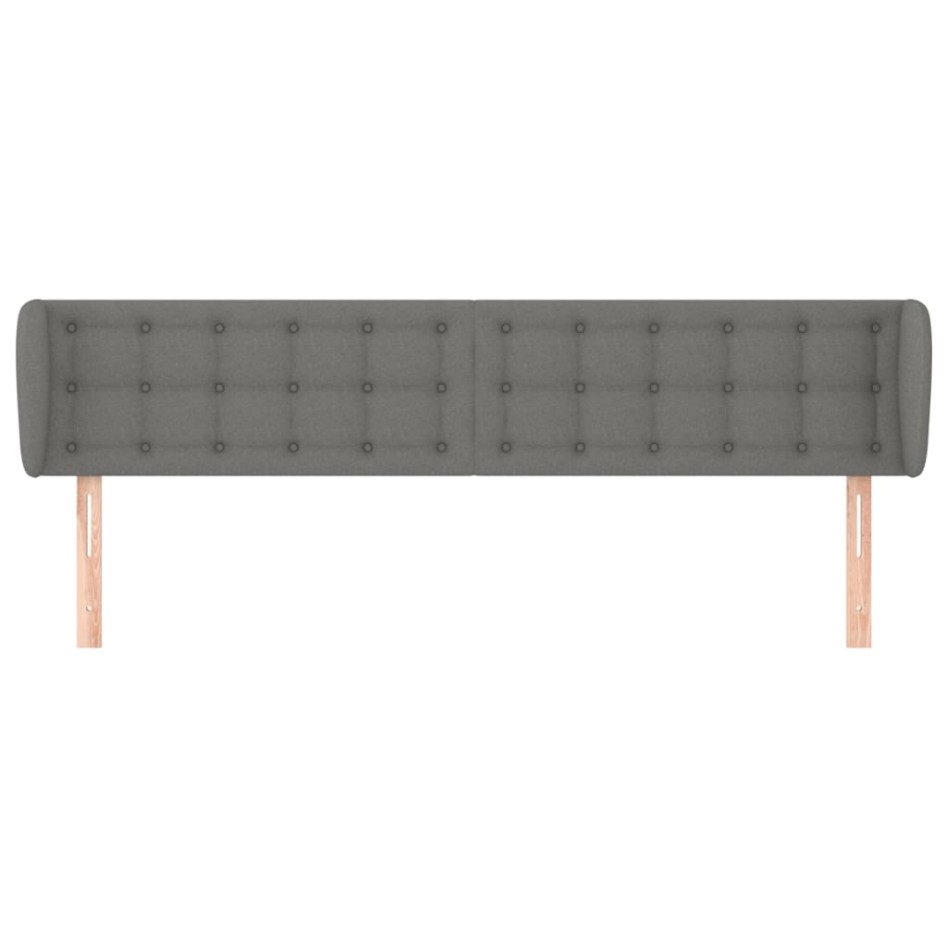 Cabecero de tela gris oscuro 203x16x78/88