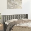 Cabecero de terciopelo gris claro 147x16x78/88 cm