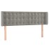 Cabecero de terciopelo gris claro 147x16x78/88