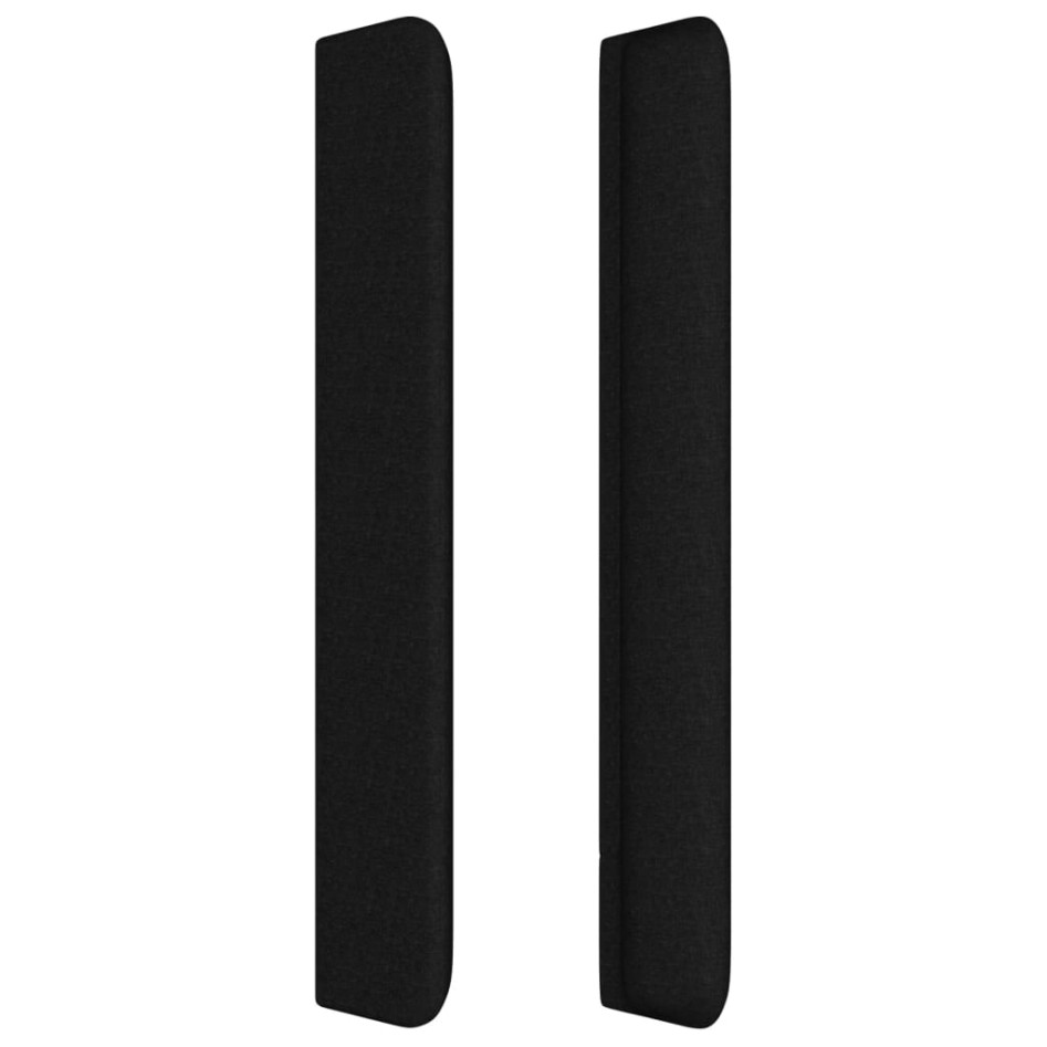 Cabecero con orejas de tela negro 93x16x118/128