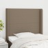 Cabecero con orejas de tela gris taupe 83x16x118/128