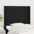 Cabecero con orejas de tela negro 103x16x118/128