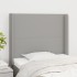 Cabecero con orejas de tela gris claro 103x16x118/128
