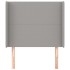Cabecero con orejas de tela gris claro 103x16x118/128