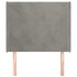 Cabecero con orejas de terciopelo gris claro 93x16x118/128
