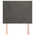 Cabecero con orejas de terciopelo gris oscuro 103x16x118/128