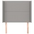 Cabecero con orejas de tela gris claro 103x16x118/128