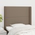 Cabecero con orejas de tela gris taupe 93x16x118/128