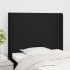 Cabecero con orejas de tela negro 103x16x118/128