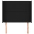 Cabecero con orejas de tela negro 103x16x118/128