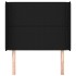 Cabecero con orejas de tela negro 93x16x118/128