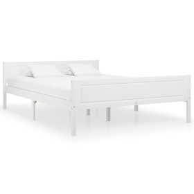 Estructura de cama de madera maciza de pino blanca 140x200