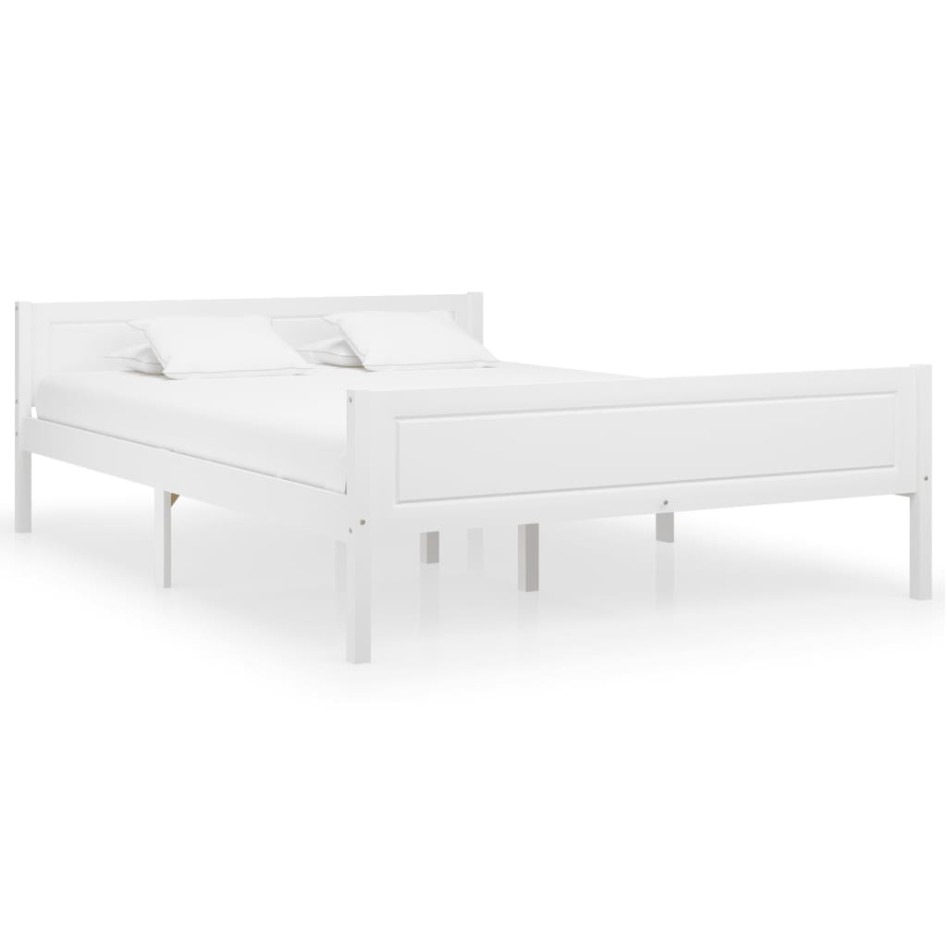 Estructura de cama de madera maciza de pino blanca 140x200