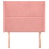 Cabecero con orejas de terciopelo rosa 103x16x118/128