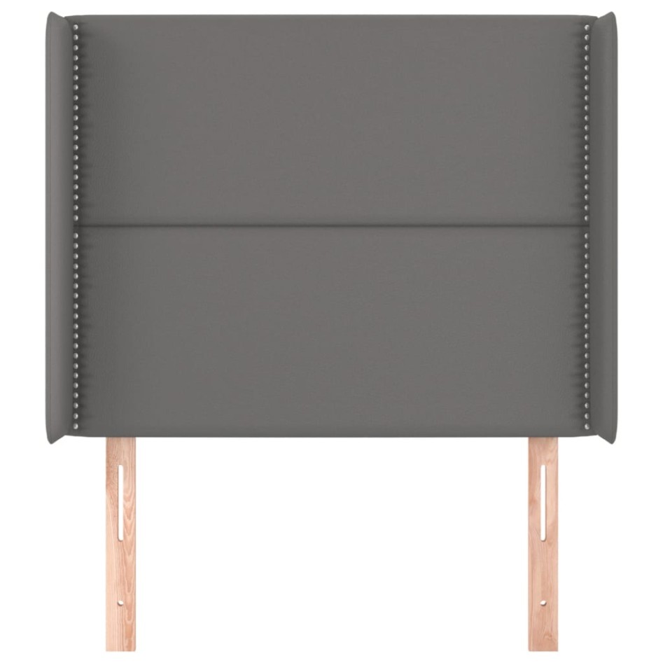 Cabecero con orejas cuero sintético gris