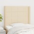 Cabecero con orejas de tela color crema 103x16x118/128