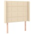 Cabecero con orejas de tela color crema 103x16x118/128