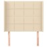 Cabecero con orejas de tela color crema 103x16x118/128