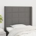 Cabecero con orejas de tela gris oscuro 93x16x118/128
