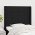 Cabecero con orejas de tela negro 83x16x118/128