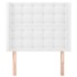 Cabecero con orejas de cuero sintético blanco 93x16x118/128