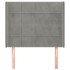 Cabecero con orejas de terciopelo gris claro 83x16x118/128