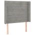 Cabecero con orejas de terciopelo gris claro 103x16x118/128
