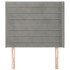 Cabecero con orejas de terciopelo gris claro 103x16x118/128