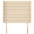 Cabecero con orejas de tela color crema 83x16x118/128