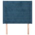Cabecero con orejas de terciopelo azul oscuro 93x16x118/128