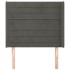 Cabecero con orejas de terciopelo gris oscuro 93x16x118/128