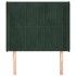 Cabecero con orejas de terciopelo verde oscuro 83x16x118/128