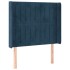 Cabecero con orejas de terciopelo azul oscuro 93x16x118/128