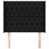 Cabecero con orejas de tela negro 93x16x118/128