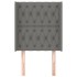 Cabecero con orejas de tela gris oscuro 83x16x118/128