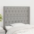 Cabecero con orejas de tela gris claro 93x16x118/128