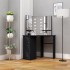 Tocador de esquina con LED negro 111x54x141,5