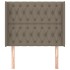 Cabecero con orejas de tela gris taupe 93x16x118/128