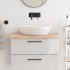 Encimera de baño madera maciza sin tratar 80x60x(2-4)