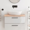 Encimera de baño madera maciza sin tratar 80x60x(2-4) cm