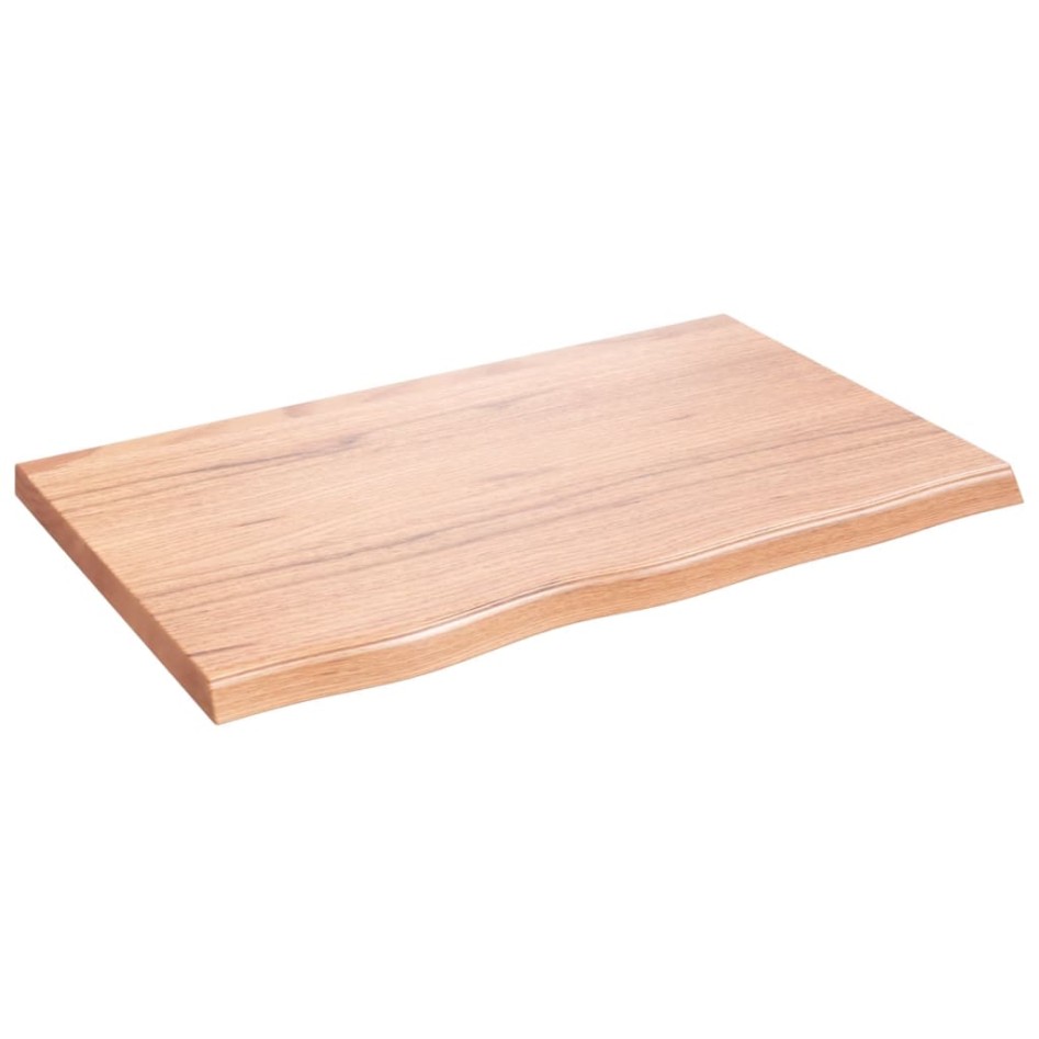 Encimera baño madera maciza tratada marrón claro 80x50x(2-4)